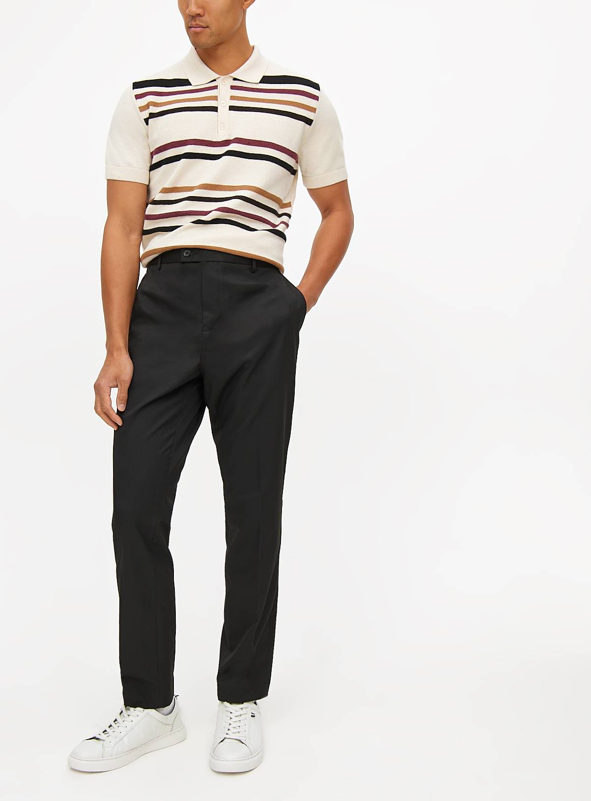Black Slim Fit Smart Trousers  W42 L31 - Image 2