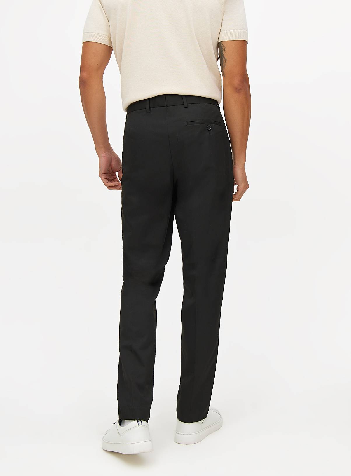 Black Slim Fit Smart Trousers  W42 L31 - Image 5