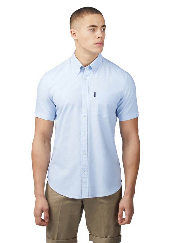 BEN SHERMAN Signature Oxford Short Sleeve Shirt L