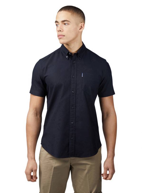 BEN SHERMAN Signature Oxford Short Sleeve Shirt M