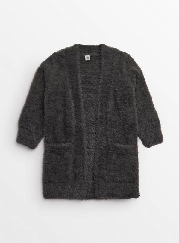 Charcoal Slouch Fluffy Cardigan  7 years