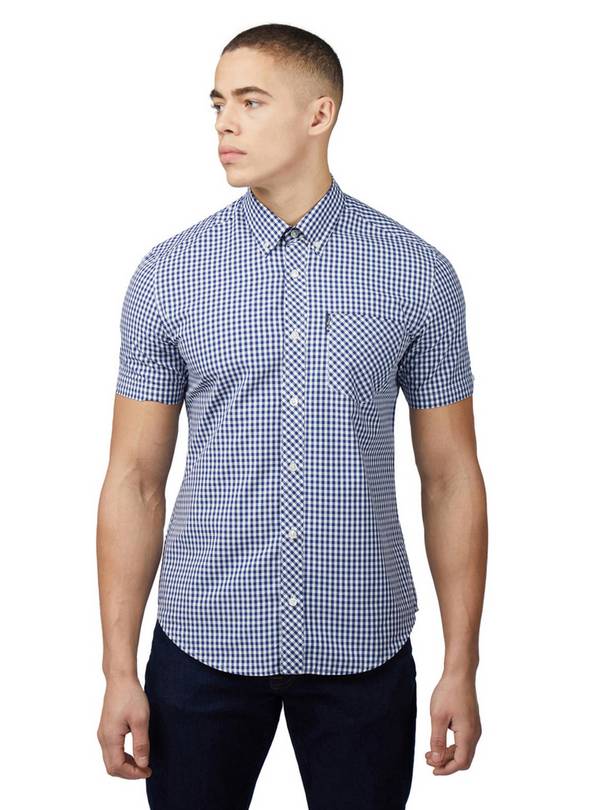 BEN SHERMAN Signature Gingham Short Sleeve Shirt M