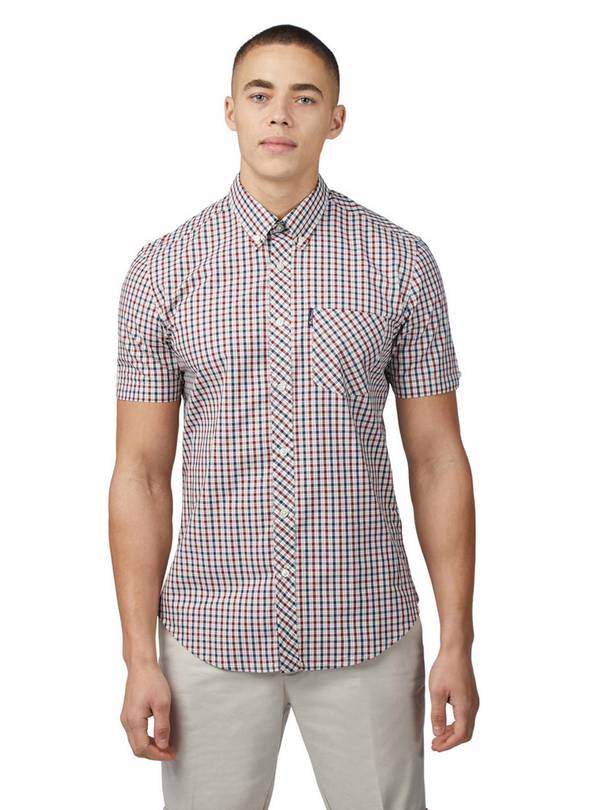 BEN SHERMAN Signature Gingham Short Sleeve Shirt M