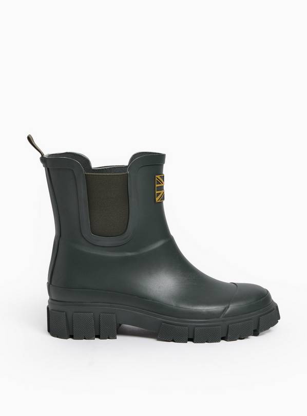 Khaki Cleated Rubber Wellies 6