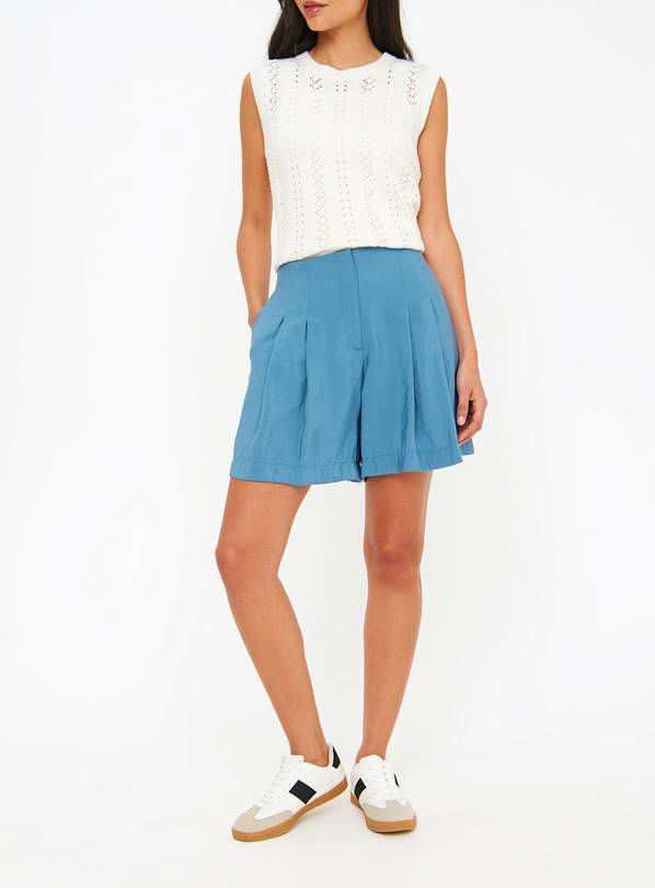 Blue Tailored Shorts 16