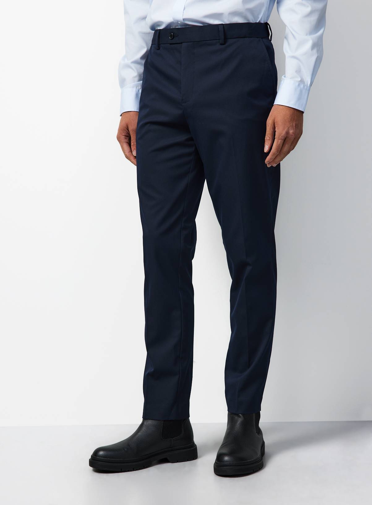 Navy Smart Regular Fit Trousers W38 L29 - Image 1