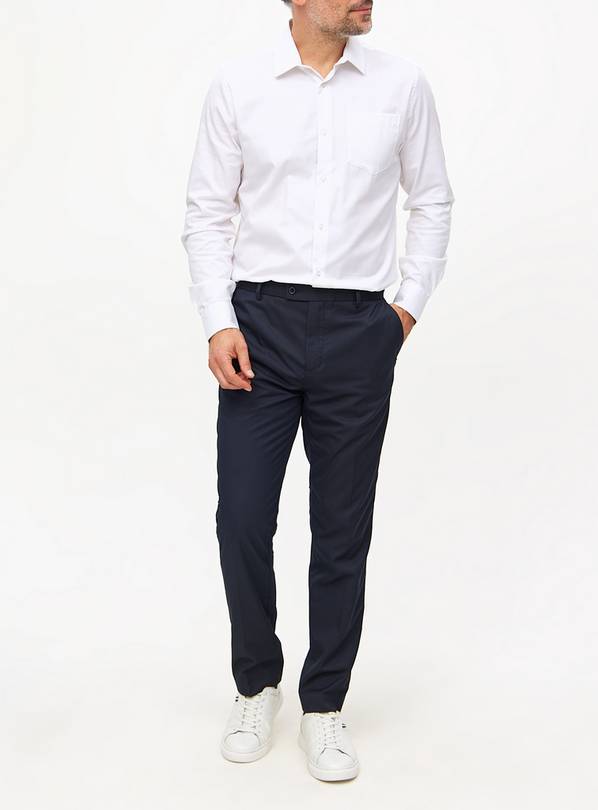 Navy Slim Fit Smart Trousers  W38 L33