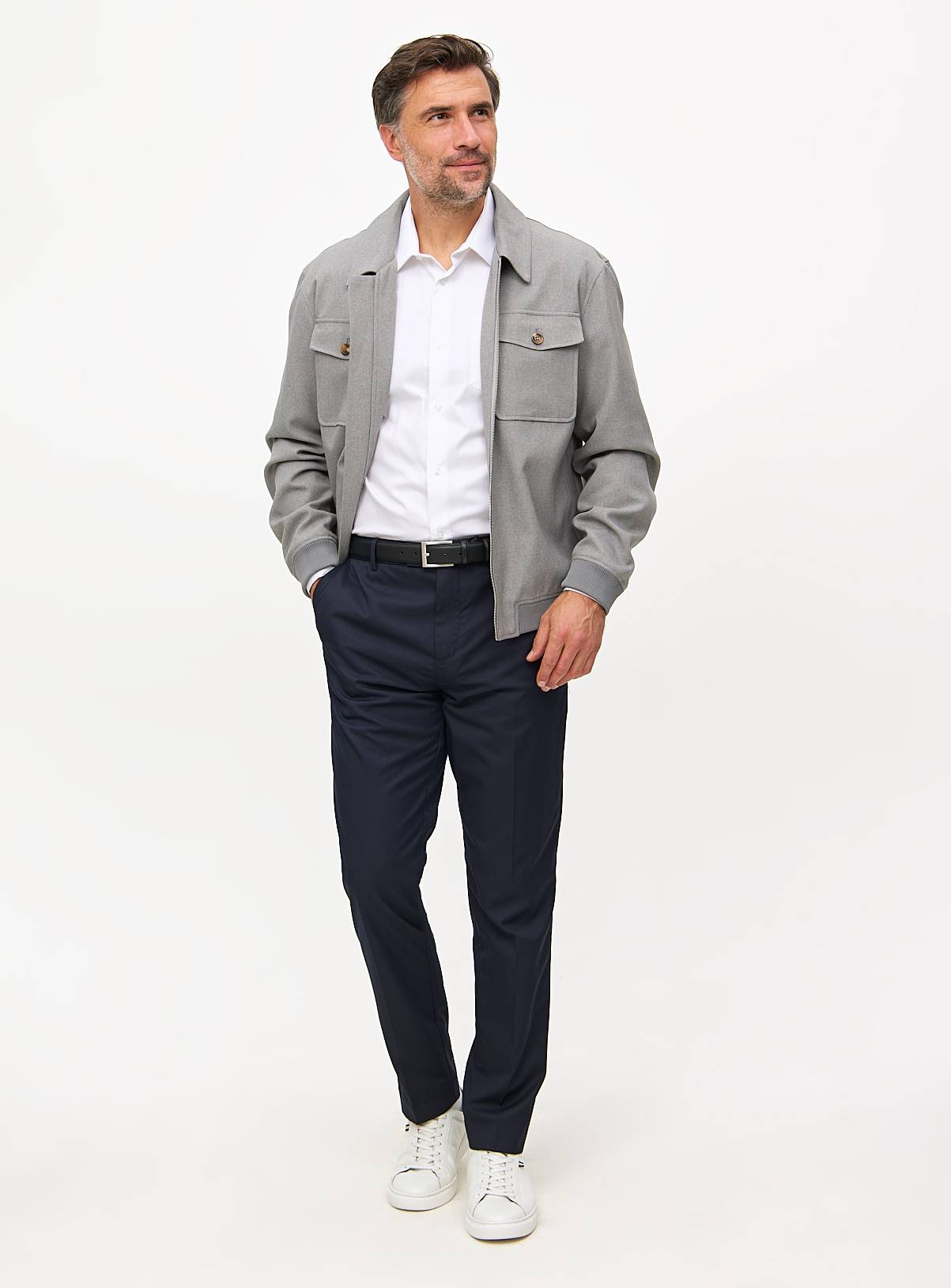 Navy Slim Fit Smart Trousers  W42 L31 - Image 2