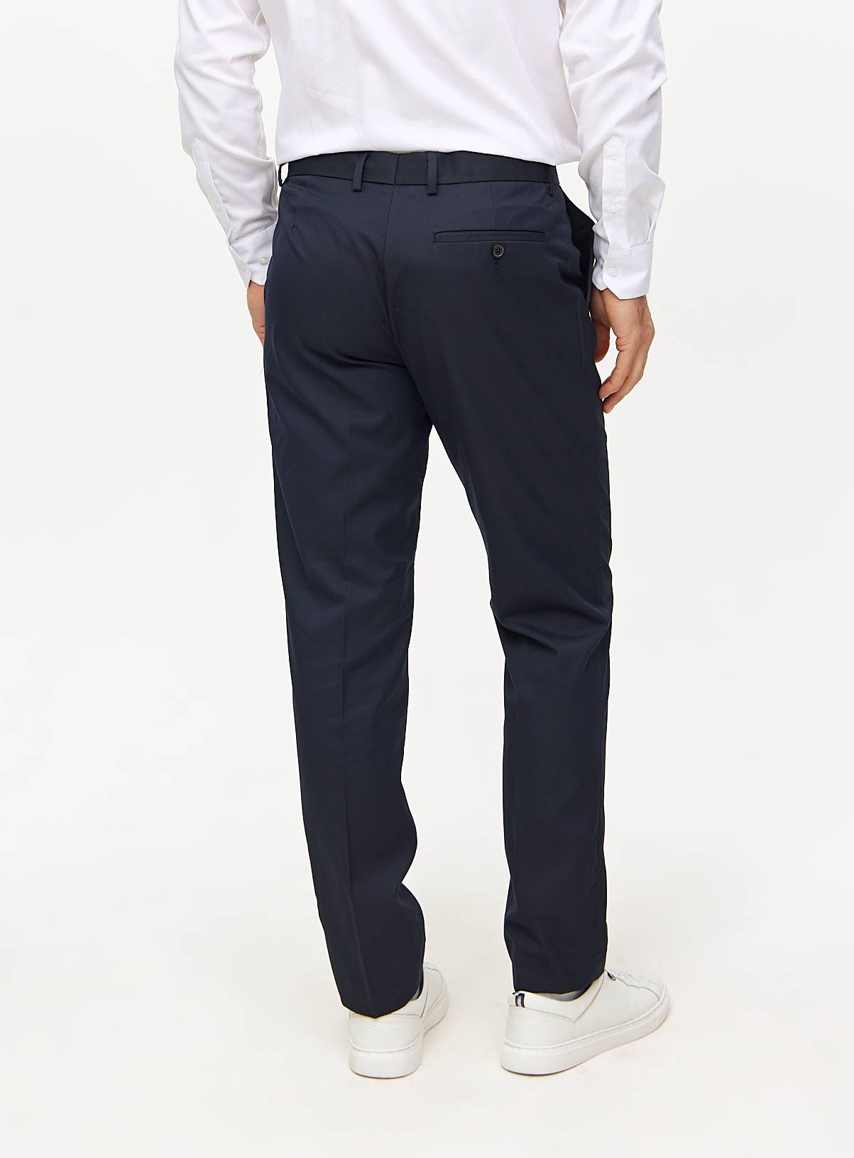 Navy Slim Fit Smart Trousers  W42 L31 - Image 5