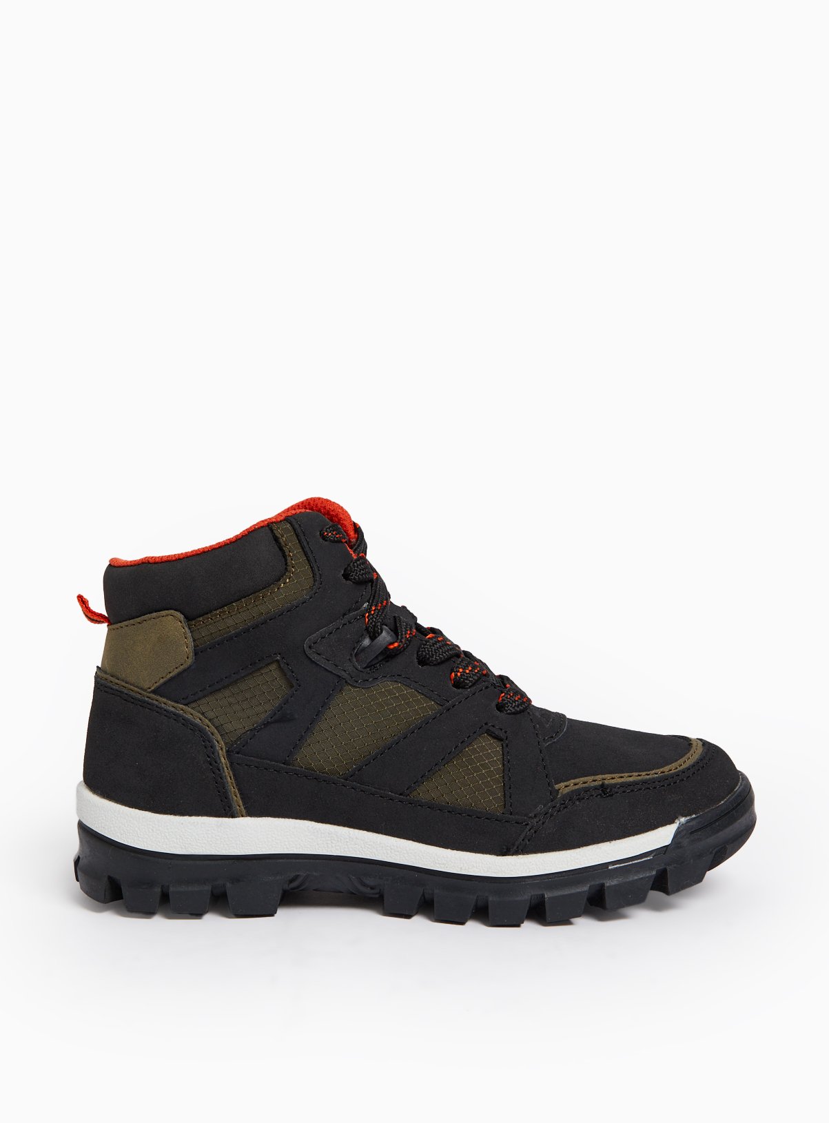 Khaki Contrast Panelled Hiker Boots 12 Infant