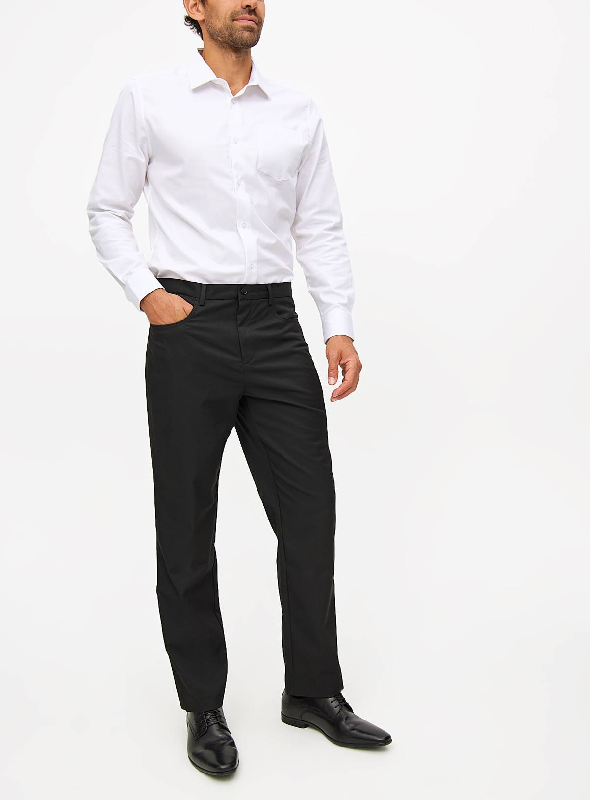 Black Smart Regular Fit Trousers  W34 L33 - Image 1