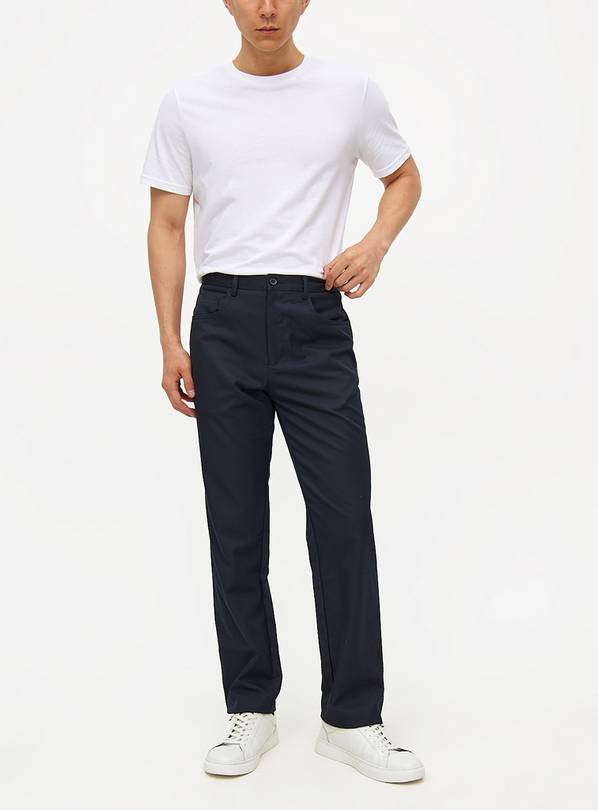 Navy Smart Regular Fit Trousers W28 L29