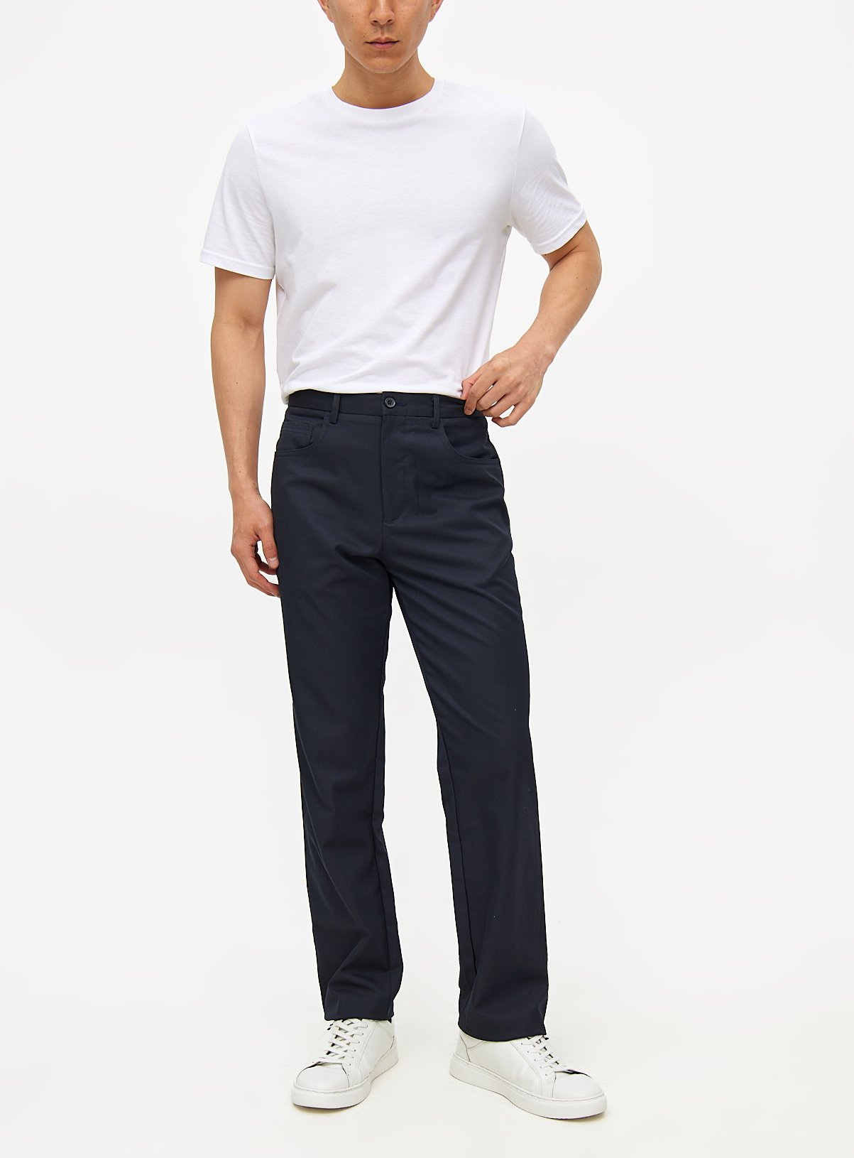 Men's Navy Smart Regular Fit Trousers
