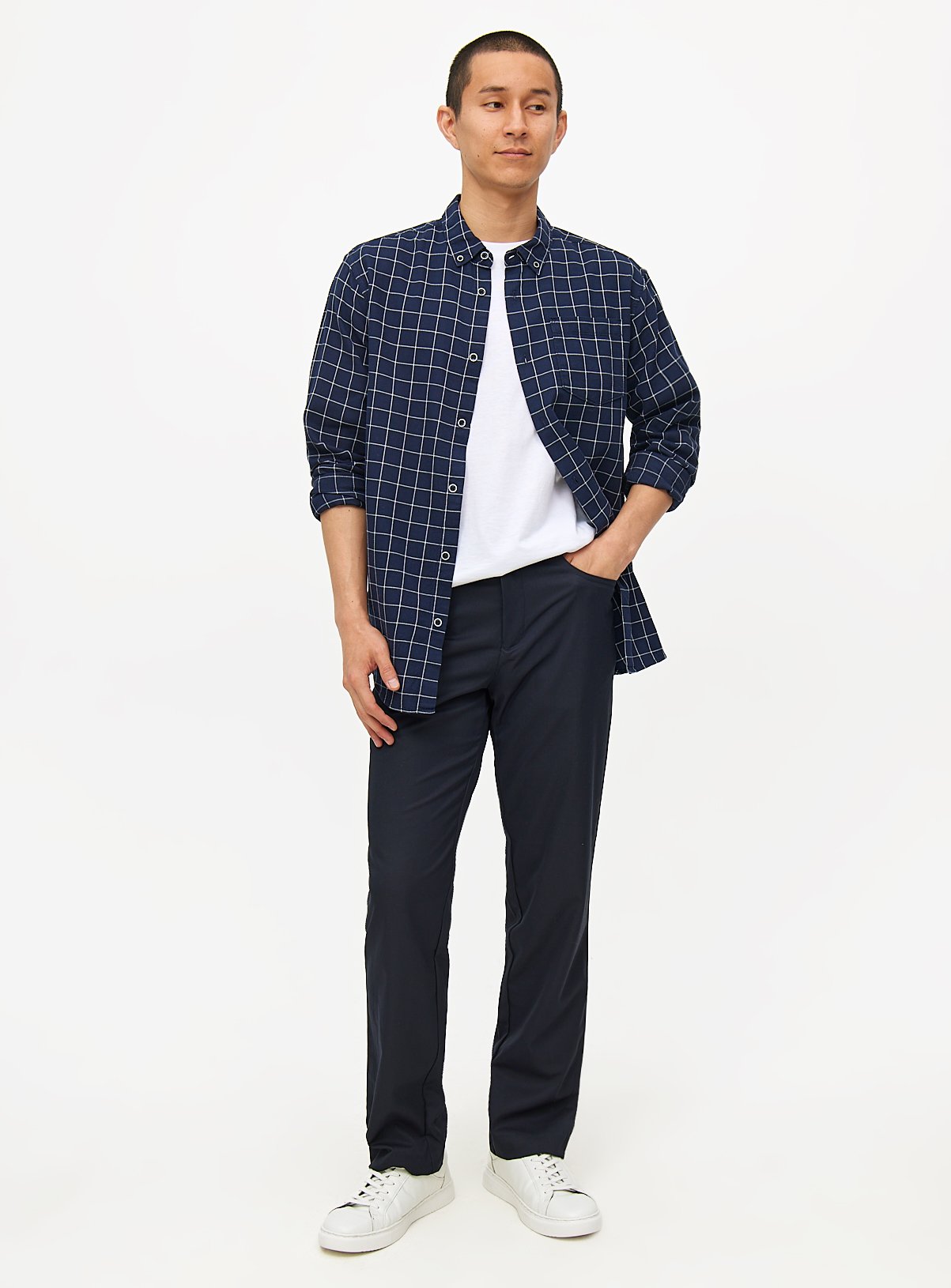 Navy Smart Regular Fit Trousers  W40 L35 - Image 2 thumbnail
