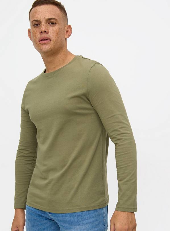 Plain Khaki Long Sleeve T-Shirt XXXXL