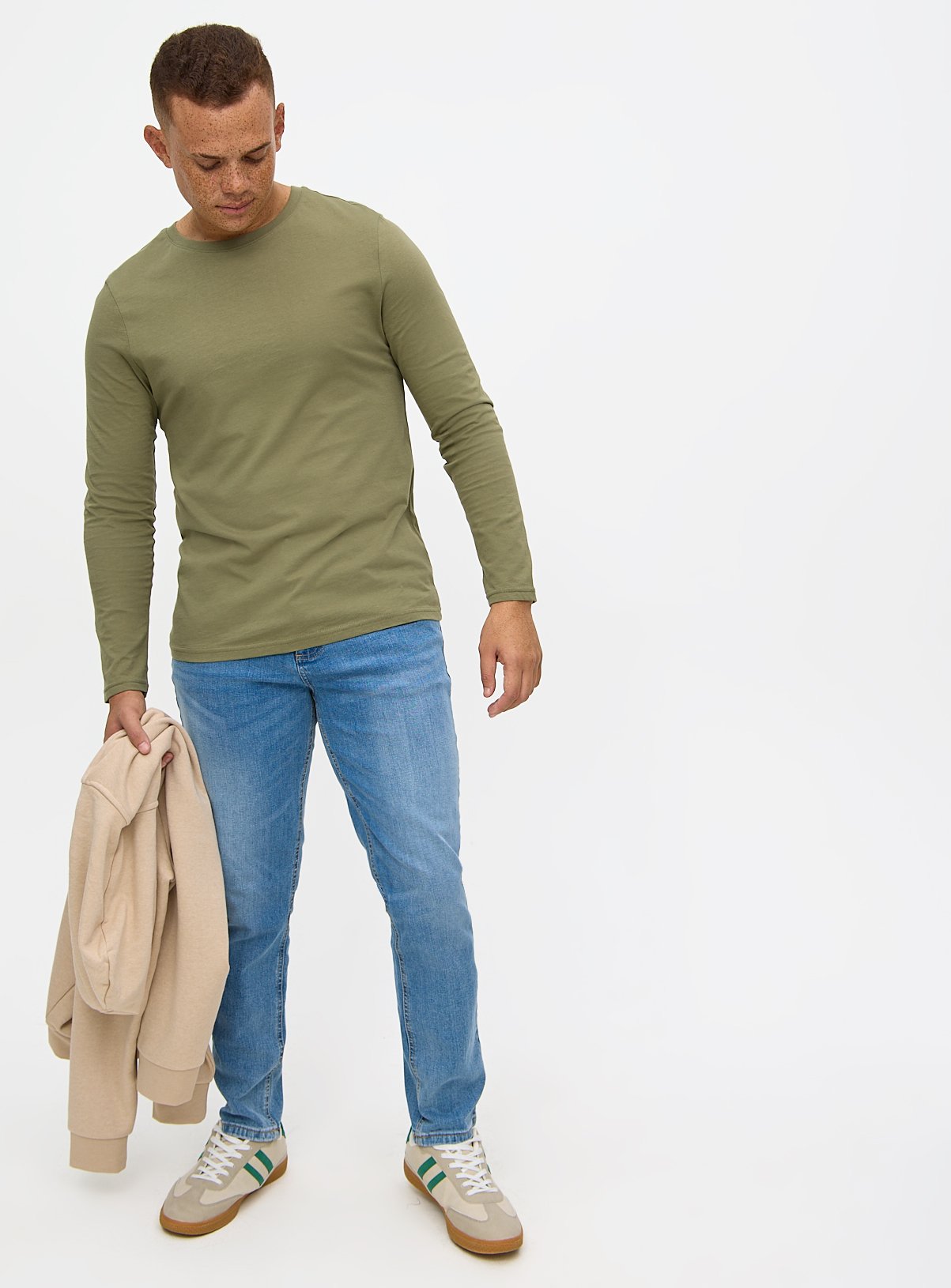Plain Khaki Long Sleeve T-Shirt XXXL - Image 2 thumbnail