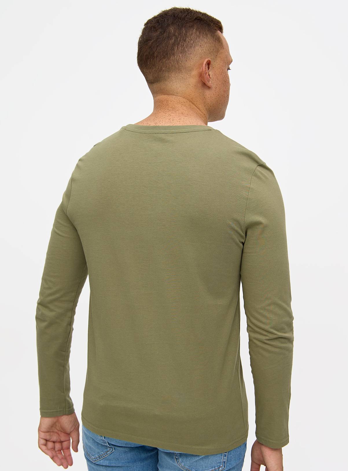 Plain Khaki Long Sleeve T-Shirt XXXL - Image 5