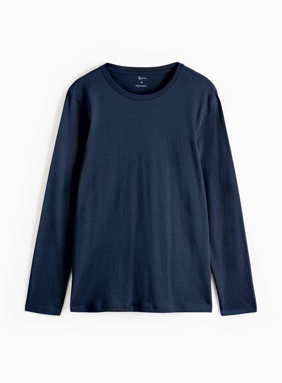 Plain Navy Long Sleeve T-Shirt XXL - Image 3