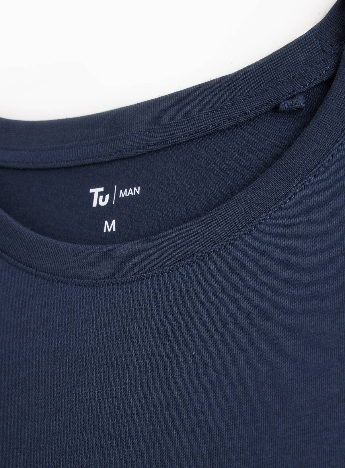 Plain Navy Long Sleeve T-Shirt XXL - Image 4