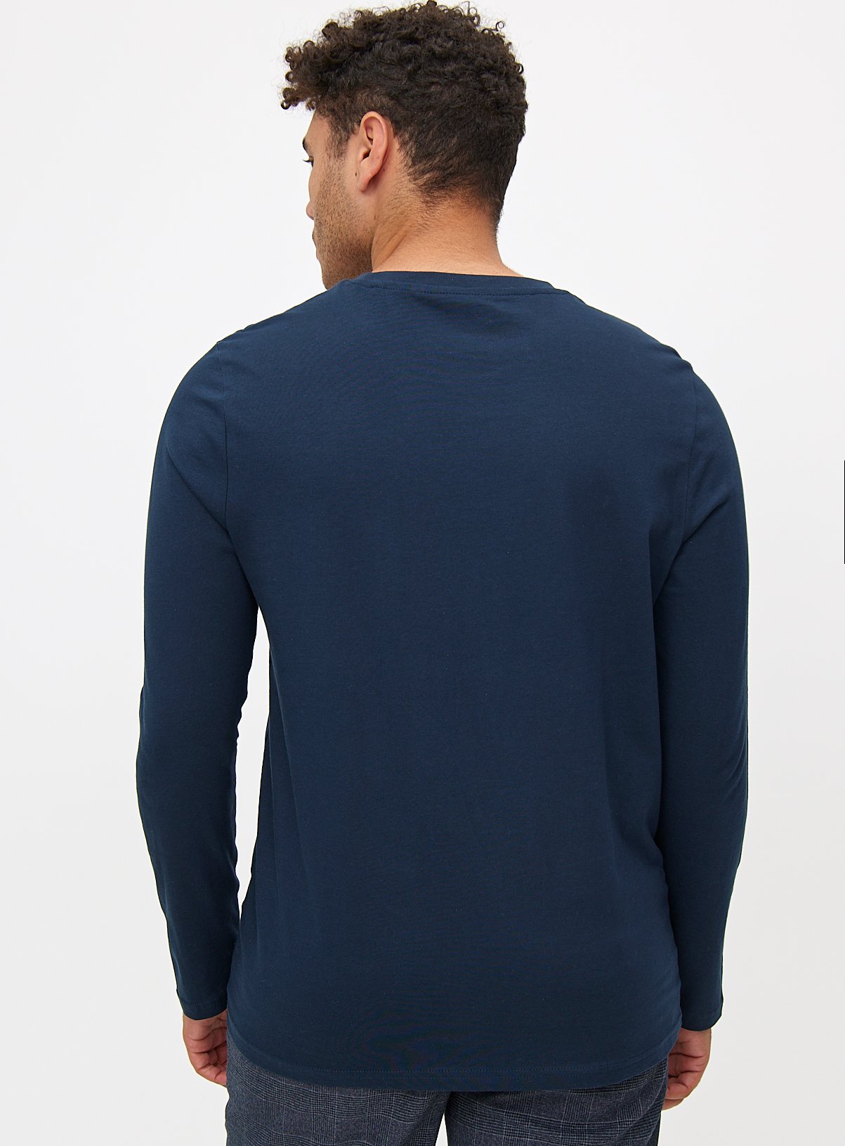 Plain Navy Long Sleeve T-Shirt XXL - Image 5 thumbnail