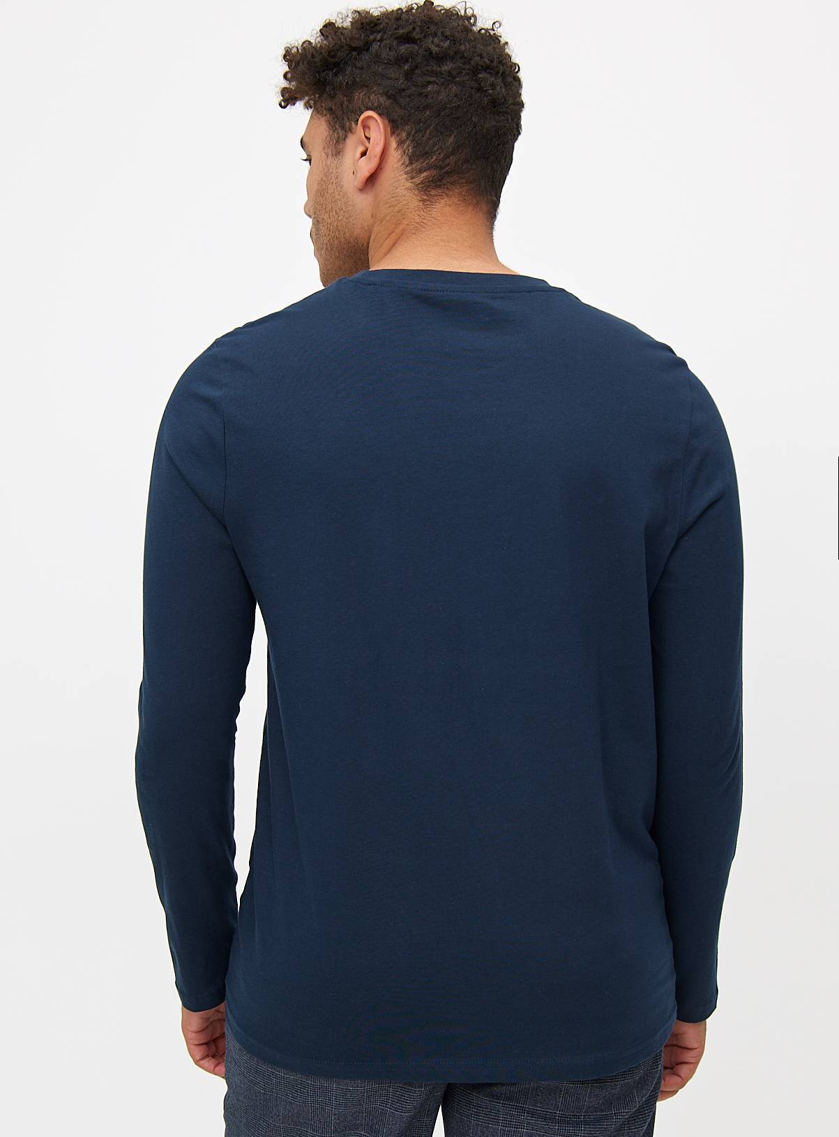 Plain Navy Long Sleeve T-Shirt XXL - Image 5