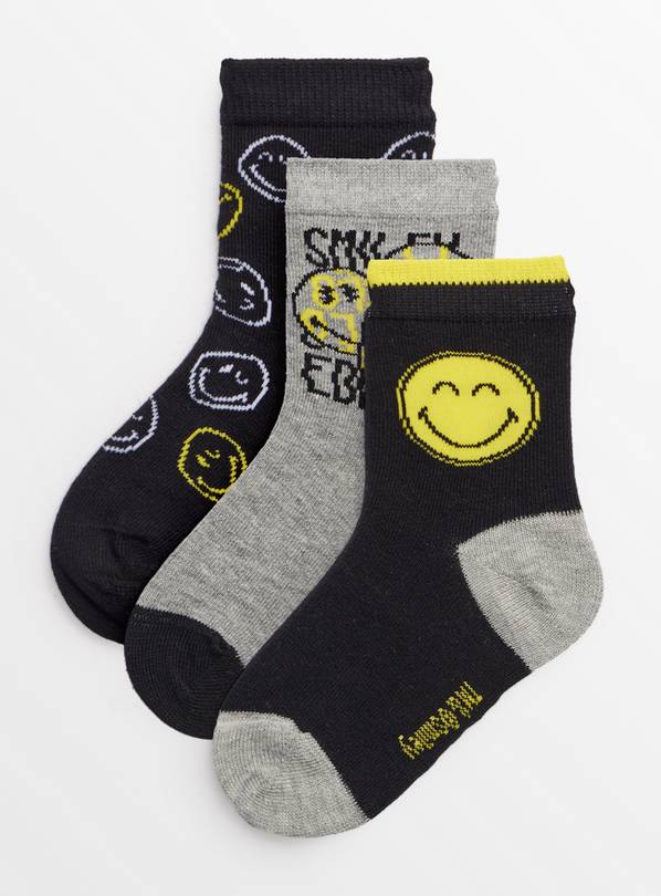 SmileyWorld Mono Socks 3 Pack 6-8.5