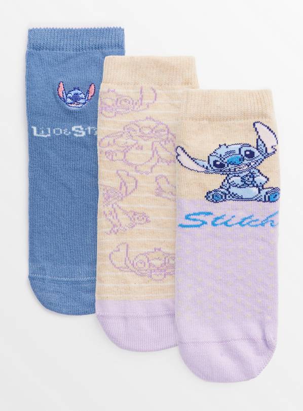 Disney Lilo & Stitch Ankle Socks 3 Pack 6-8.5