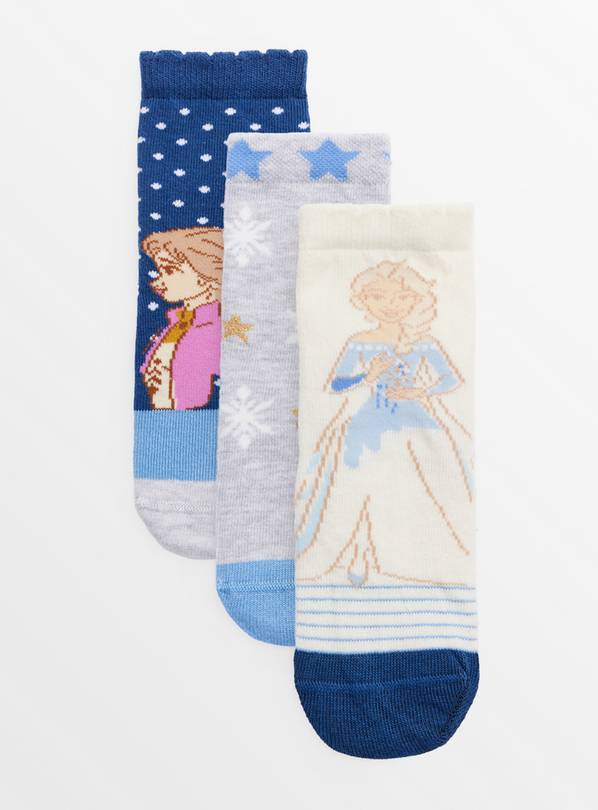 Disney Frozen Ankle Socks 3 Pack  6-8.5