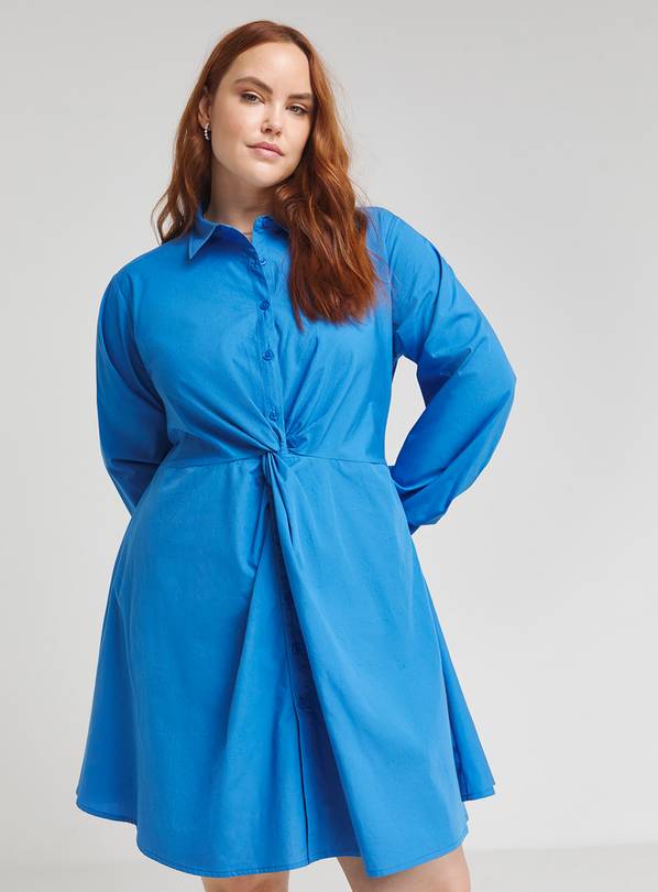 SIMPLY BE Twist Front Cotton Shirt Dress 12
