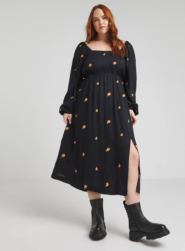 SIMPLY BE Peach Embroidered Dress 14