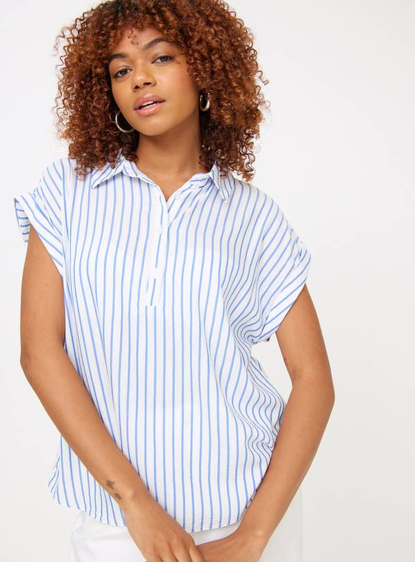 White & Blue Stripe Shirt 22