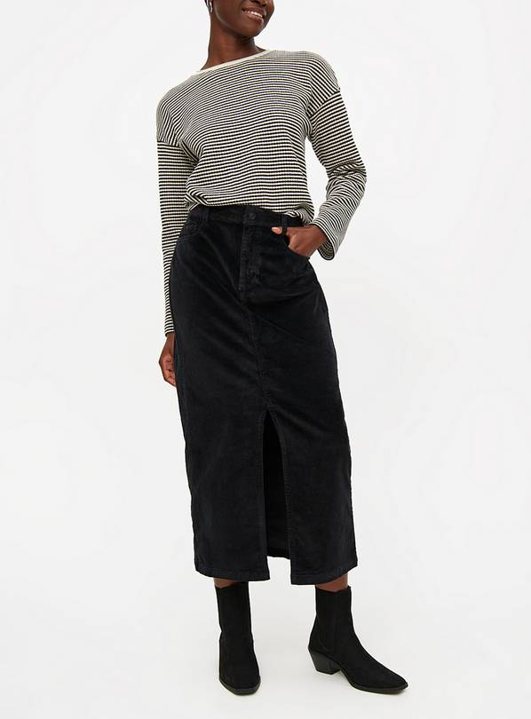 Black and corduroy skirt hotsell