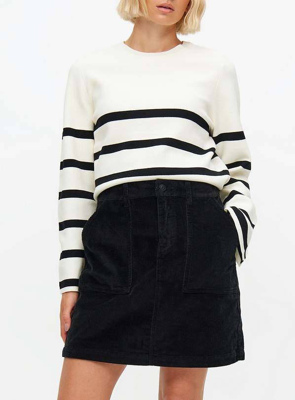 Black corduroy mini skirt best sale