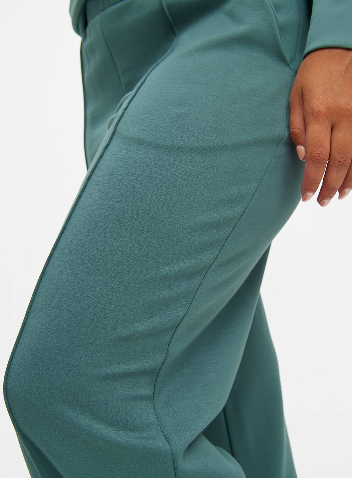 Green Wide Leg Pintuck Coord Joggers  M - Image 3