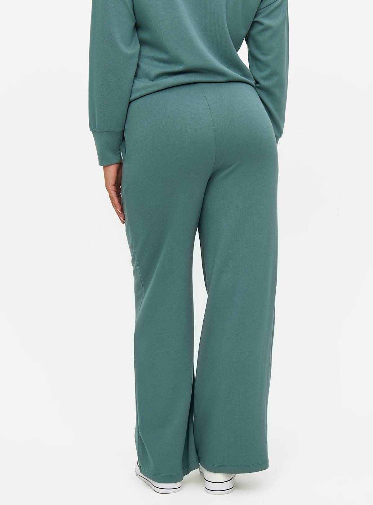 Green Wide Leg Pintuck Coord Joggers  M - Image 4