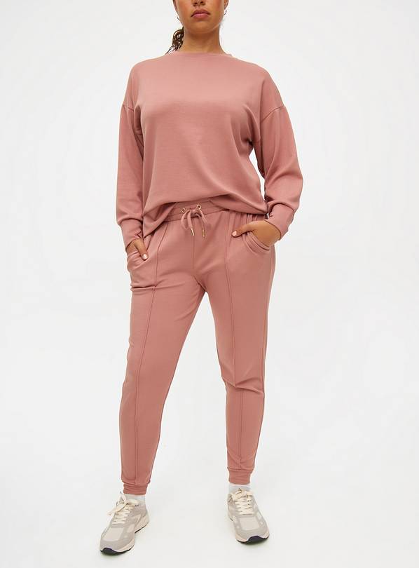 Pink Tapered Leg Coord Joggers L