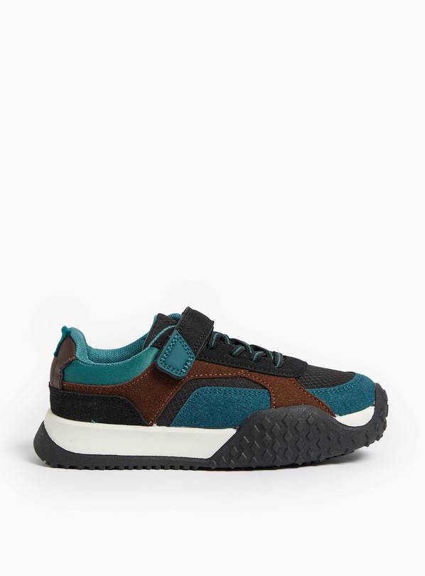 Faux Suede Colour Block Jogger Trainers 12 Infant