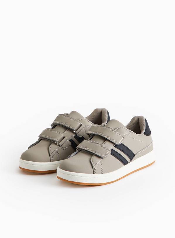 Grey Side Stripe Retro-Style Trainers 4