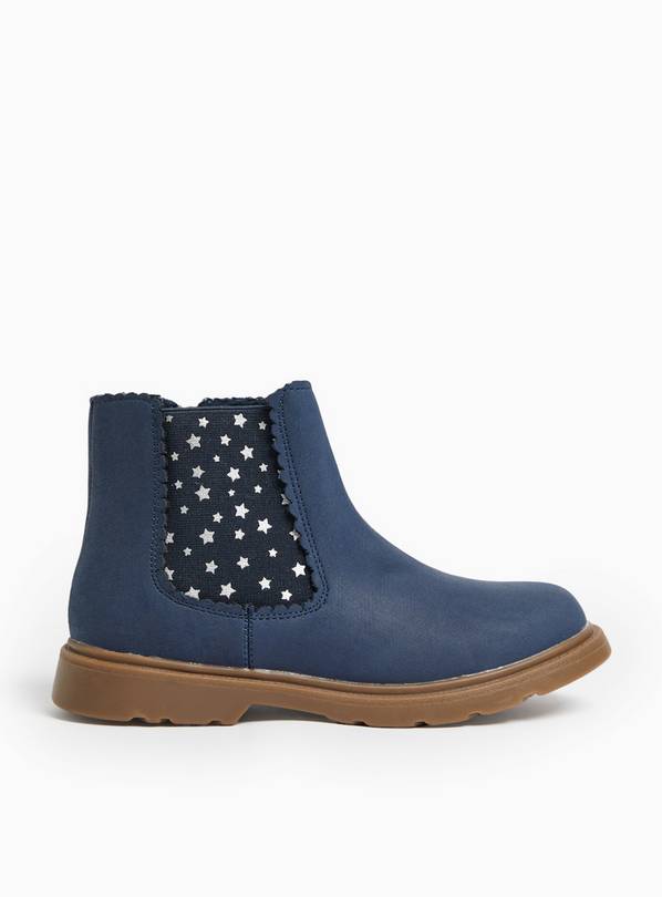 Navy Star Design Chelsea Ankle Boots 9 Infant