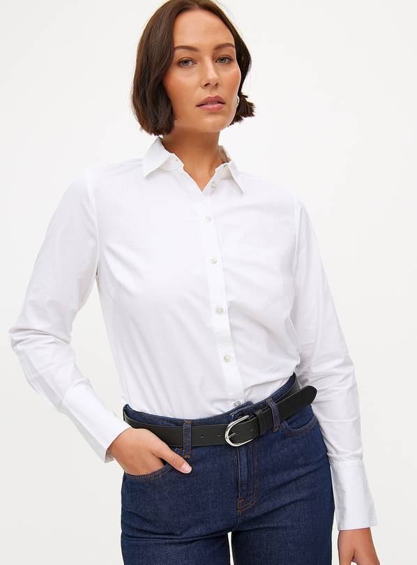 White Regular Fit Poplin Shirt 26