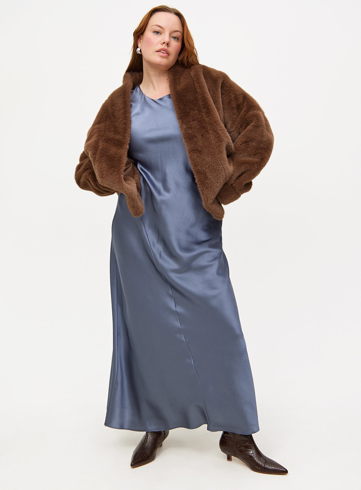 Grey Satin Sleeveless Midaxi Dress 8 - Image 3 thumbnail