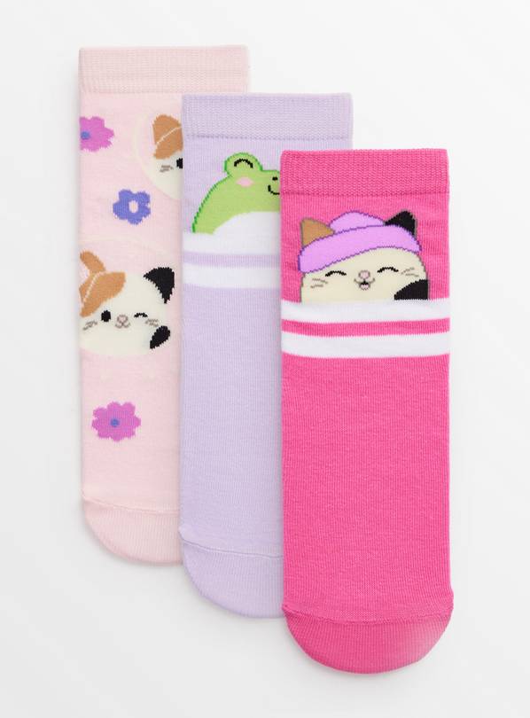 Squishmallows Pink Character Socks 3 Pack 9-12