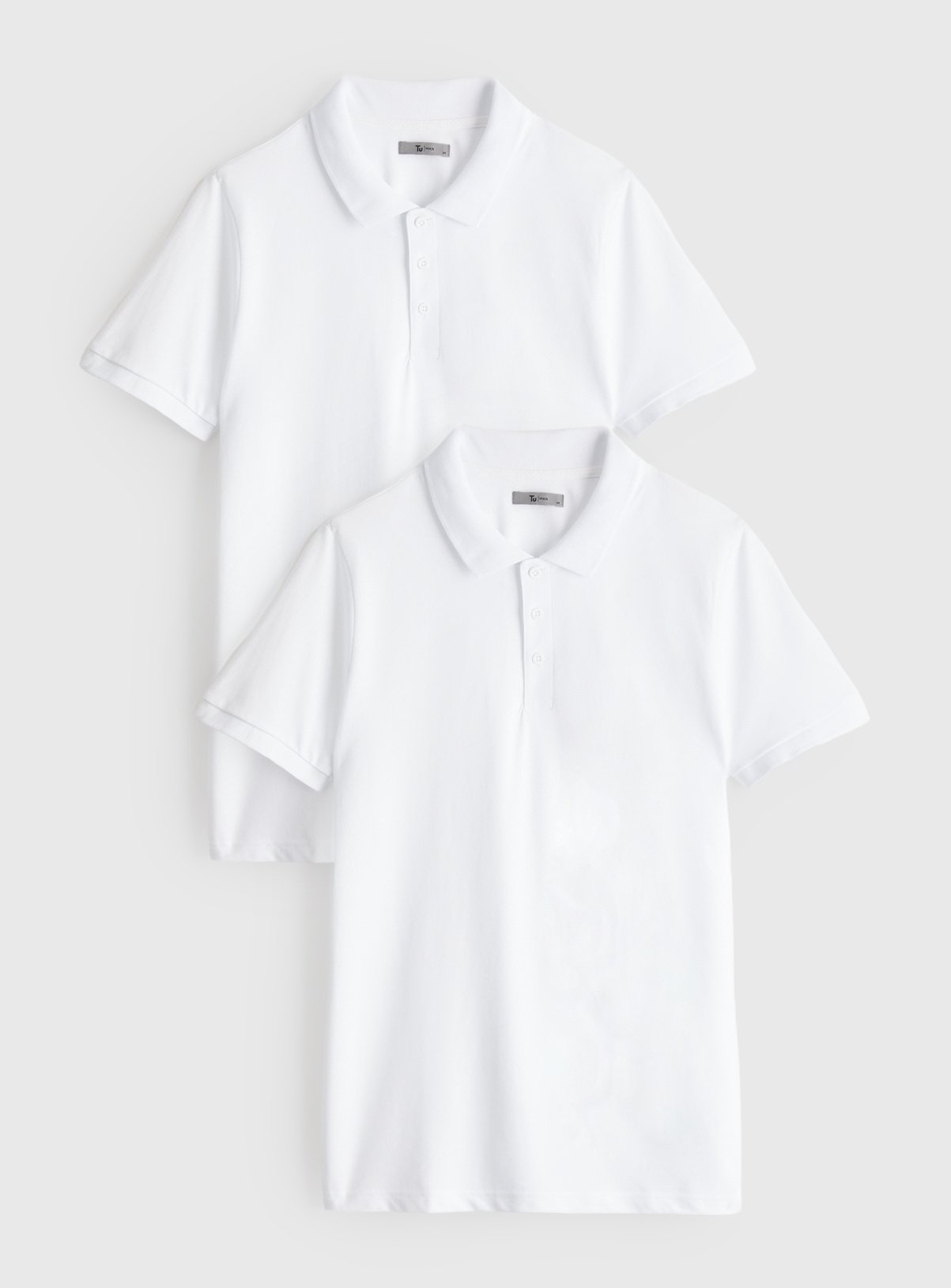 White Pique Polo Shirt 2 Pack XL