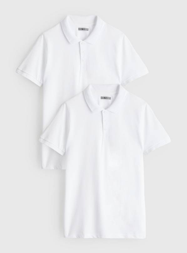 White Pique Polo Shirt 2 Pack XXXXL