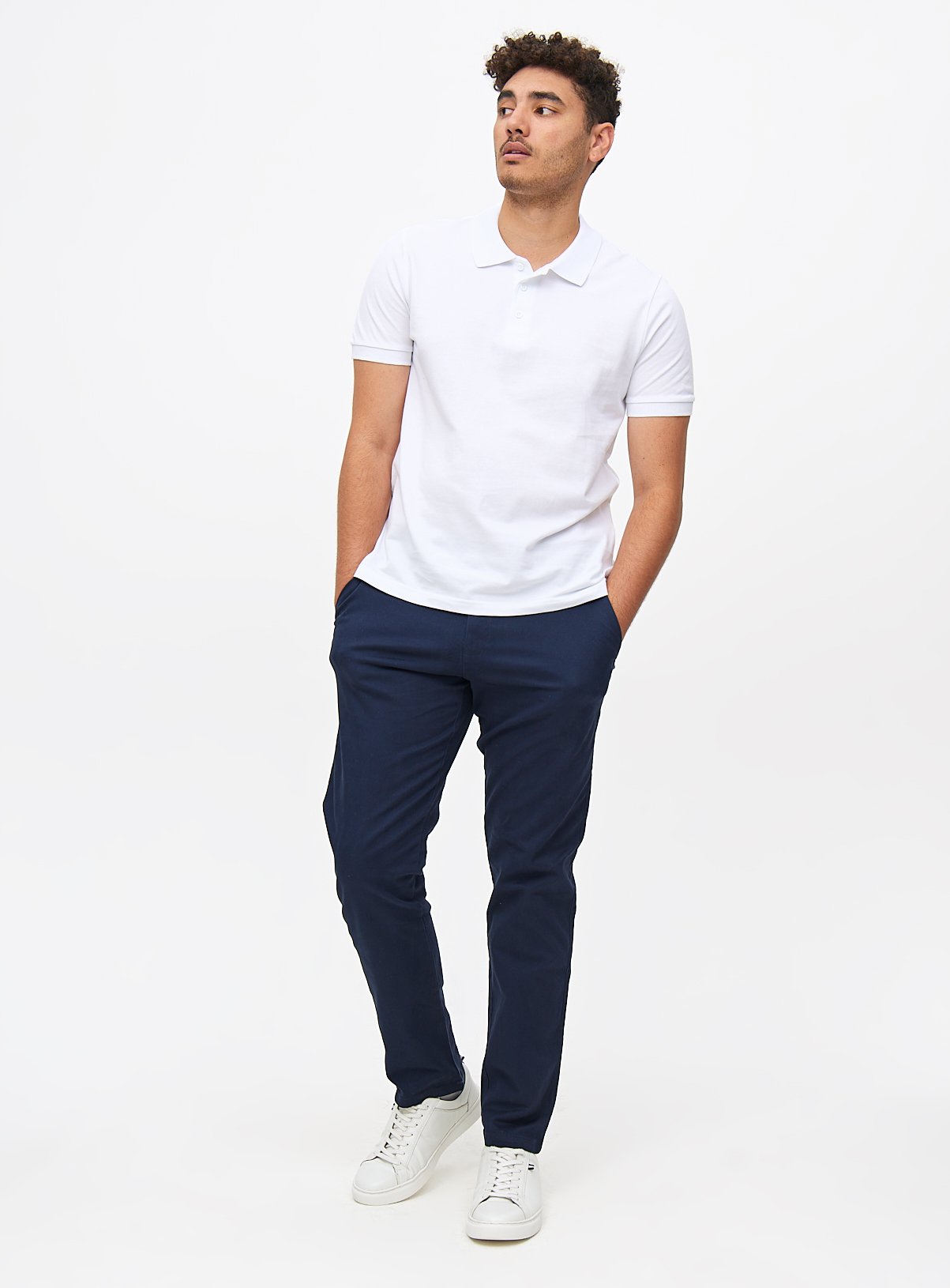 White Pique Polo Shirt 2 Pack M - Image 3 thumbnail