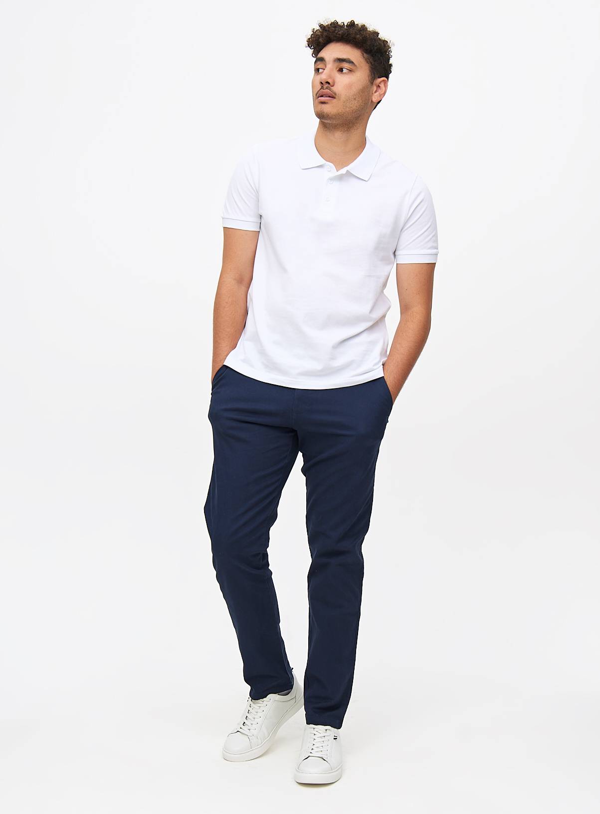 White Pique Polo Shirt 2 Pack M - Image 3