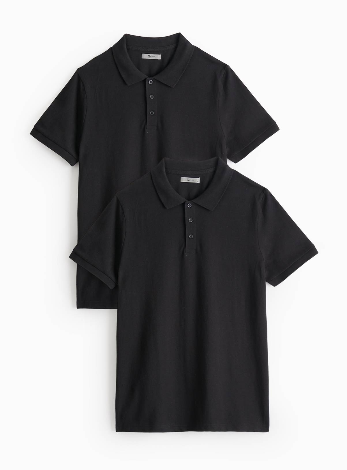 Black Pique Polo Shirt 2 Pack XXXXL - Image 1