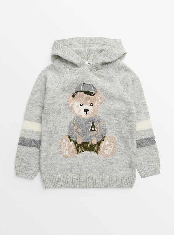 Buy Grey Teddy Bear Knitted Hoodie 1 2 years Jumpers and hoodies Tu