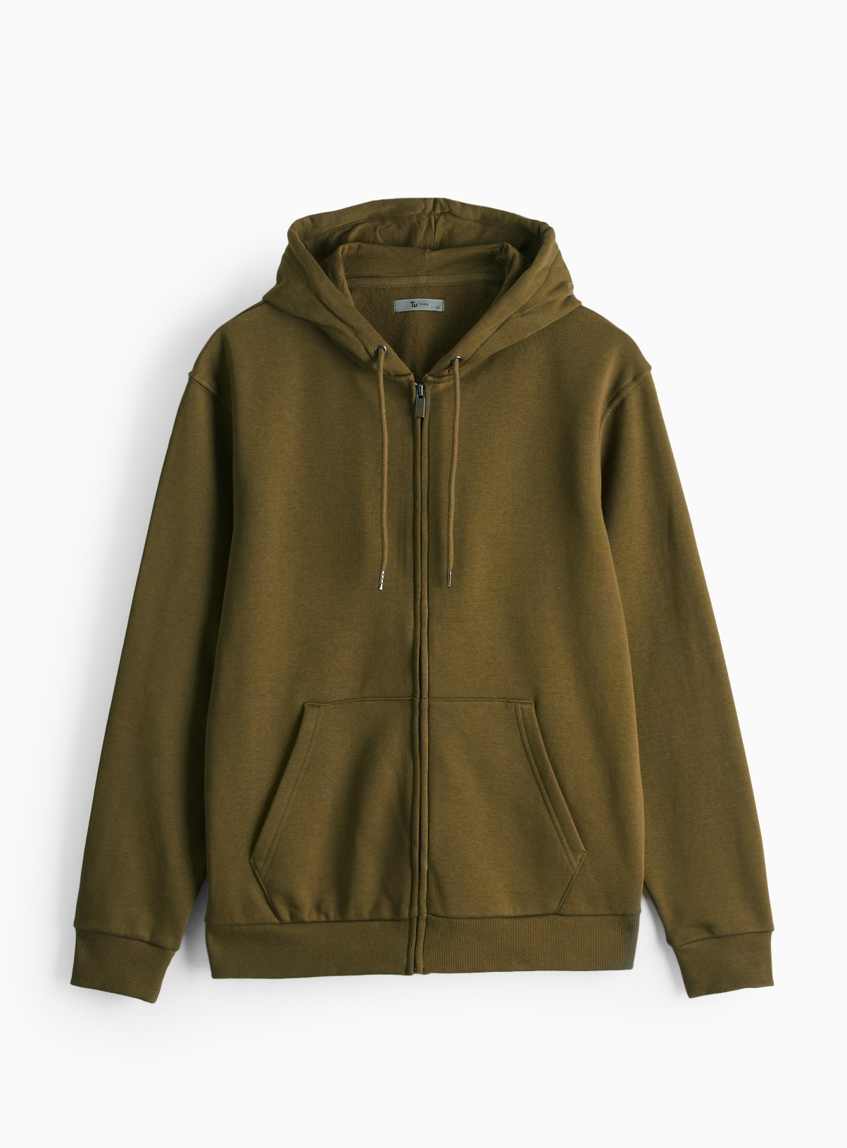 Khaki Classic Zip-Through Hoodie L - Image 3 thumbnail