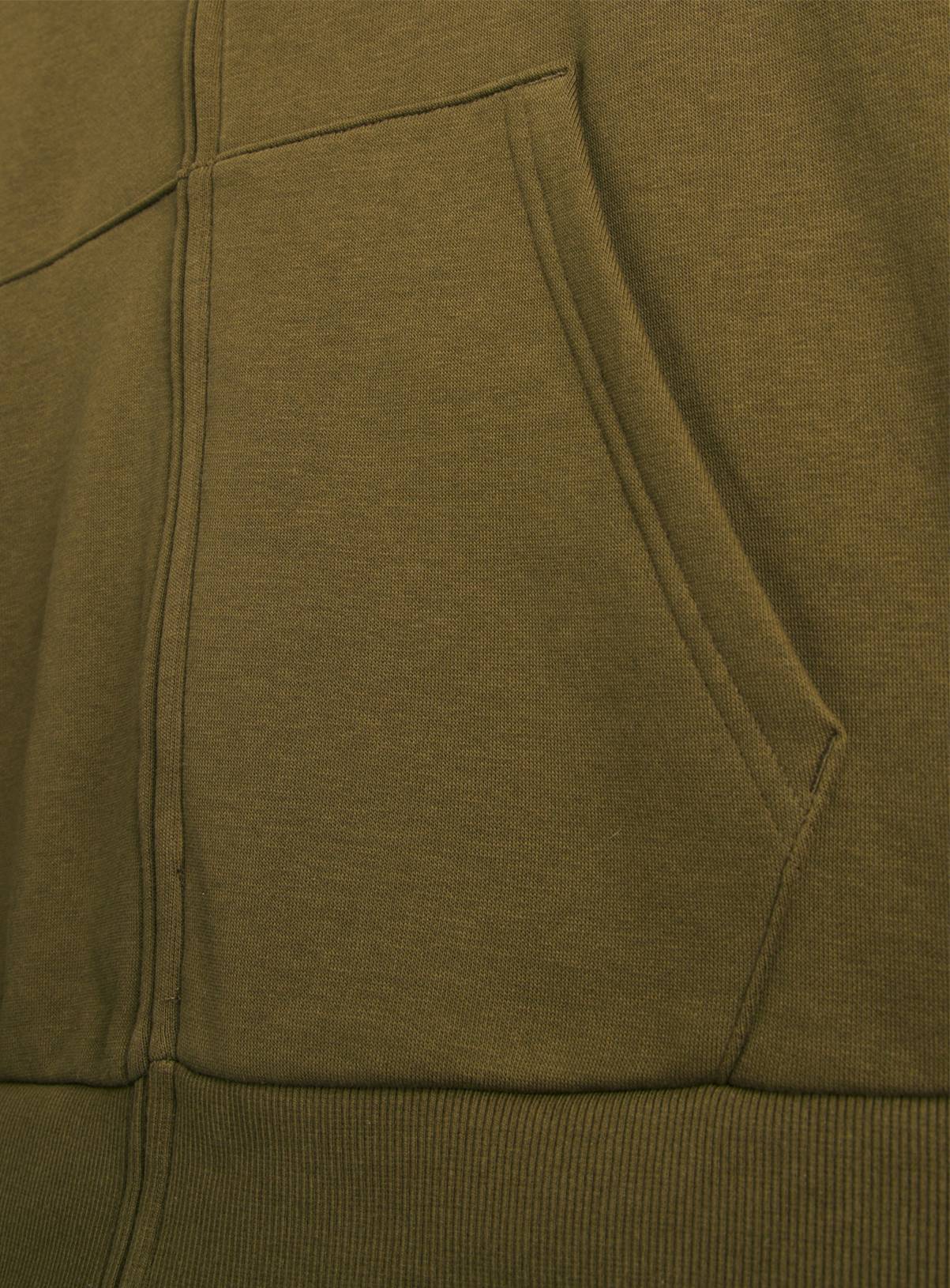 Khaki Classic Zip-Through Hoodie L - Image 4